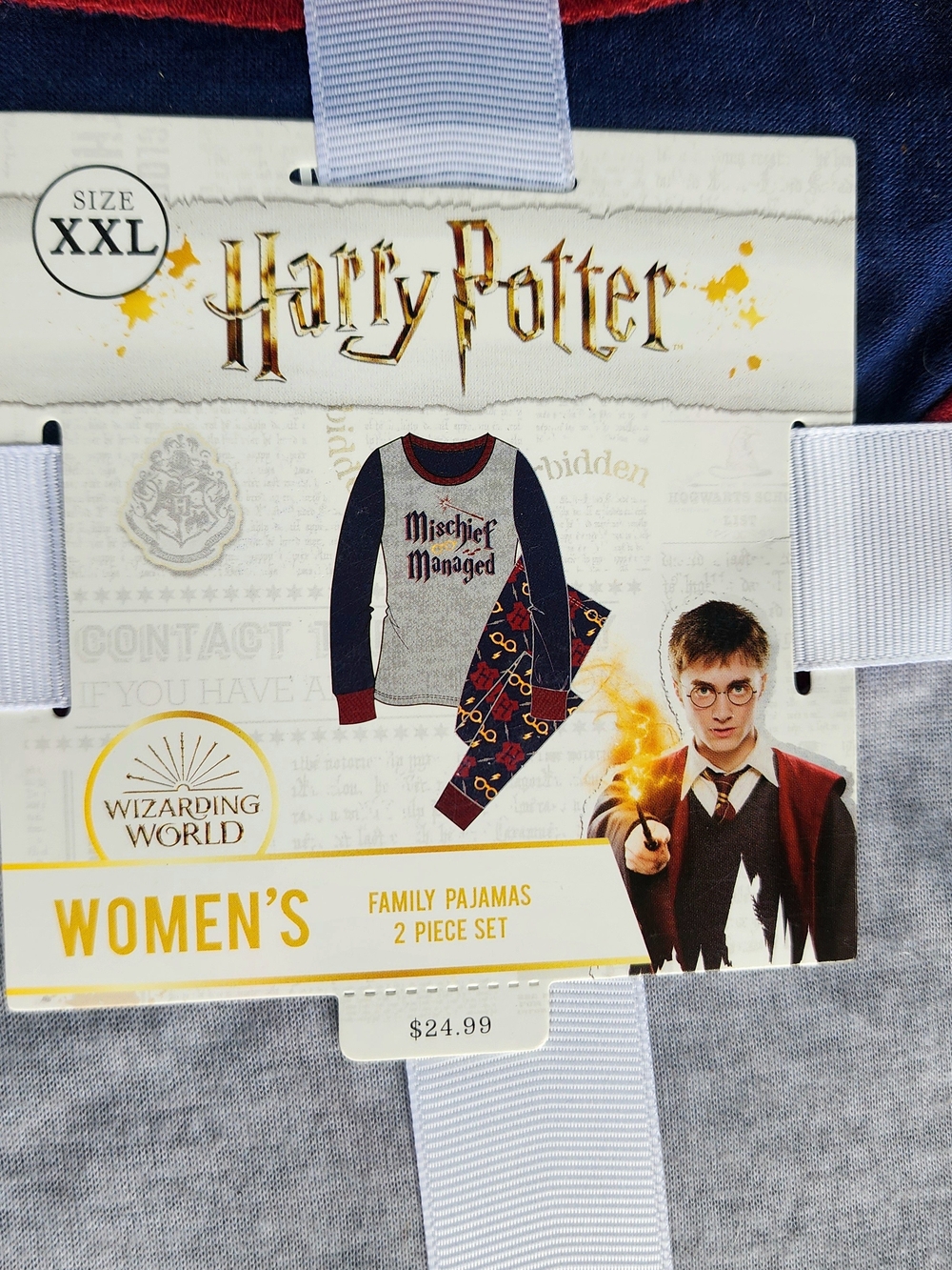 Harry Potter Women's 'Mischief Managed' Gray & Navy Pajama Set Size XXL